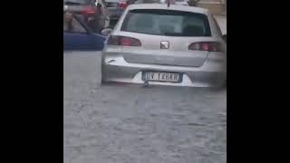 Bufera dacqua nel Salento San Pancrazio temporale pioggia maltempo nubifragi [upl. by Niledam]