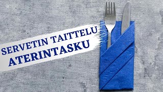 DIY – Servetin taittelu  Aterintasku [upl. by Llenrep]