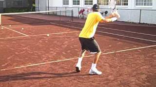 Filip Krajinovic practicing at the IMGBollettieri Tennis Academy [upl. by Adihsaar]