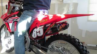 2015 CRF250R FMF Full Titanium  Carbon Exhaust First Startup [upl. by Otecina960]