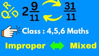 How to convert mixed fractions to improper fraction  Converting improper fractions to mixed numbers [upl. by Leoine]