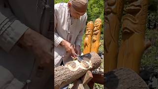 Korea Traditional Totem Pole Making Process by Woodworking Craftsman [upl. by Nilrac472]