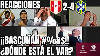 PERÚ 2  4 BRASIL 2020  REACCIONES LOS 3 PE  ELIMINATORIAS QATAR 2022  13102020 [upl. by Swanson343]