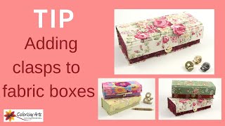 Cartonnage fabric box DIY kithow to add a metal clasp to your box [upl. by Inimod773]