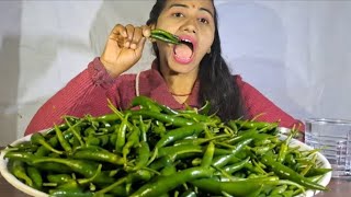 Green Chilli Eating Show Challenge  Hotel Chinli Hot Chili Spicy Eating Challenge [upl. by Ymaj]