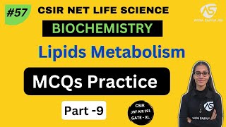 Lipids Metabolism Questions Practice  Biochemistry  NET LIFESCIENCE [upl. by Bald308]