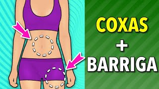 Treino Simples Para Perder Gordura Da Barriga E Das Coxas [upl. by Bj113]