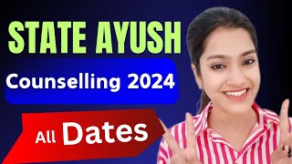 AYUSH STATE Counselling kab se suru hogi  State counselling date  AYUSH state counseling date 2024 [upl. by Sisto]