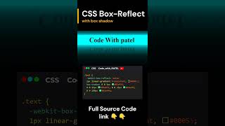 CSS Box Reflect 🤩 csstutorial css viral coder codinghacks trending htmlcss [upl. by Eerual]