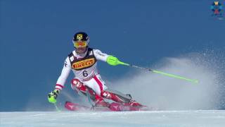 Mens Slalom Race 1 2017 FIS Alpine World Ski Championships St Moritz [upl. by Novehc568]