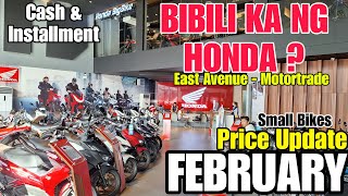 HONDA Motorcycle  February 2024 Price Update  Cash amp Installment East Avenue Honda Wing Shop [upl. by Eah]