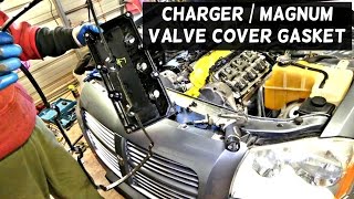 DODGE CHARGER VALVE COVER GASKET REPLACEMENT 35 V6  DODGE MAGNUM [upl. by Ellessig538]