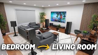 Modern Living Room Tech Setup Tour amp Transformation 2024 [upl. by Yaluz349]