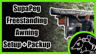 SupaPeg Outbound Shield 6 Freestanding Awning Setup and Packup [upl. by Nosyaj382]