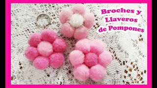 Broches y Llaveros de Flores de pompones [upl. by Fassold]