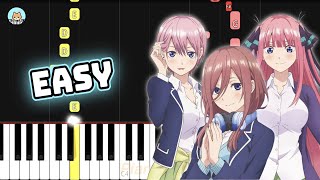 The Quintessential Quintuplets OP 2  quotGotoubun no Katachiquot  EASY Piano Tutorial amp Sheet Music [upl. by Aneev]