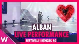 Alban Ramosaj quotThejequot LIVE  Festivali i Këngës 60 Night 1 in Albania [upl. by Ecirtaemed]