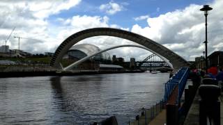 Timelapse of the Newcastle  Gateshead Millennium Bridge opens  closes uploaded in full HD 1080P [upl. by Anyaled49]