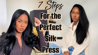 7 Steps for the Perfect Silk Press  HOLYGRAIL PRODUCT RECOMMENDATIONS [upl. by Thury767]