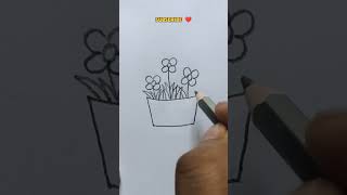 flower vessel drawing🌼🌼 drawing art shorts viralshorts trending flowers [upl. by Ahsitul85]