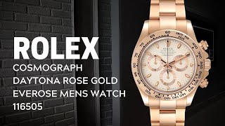 Rolex Cosmograph Daytona Rose Gold Everose Mens Watch 116505 Review  SwissWatchExpo [upl. by Corabelle]