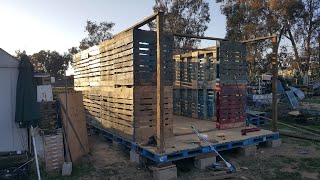 Making a storage shed out of Pallets part 2 [upl. by Savdeep]