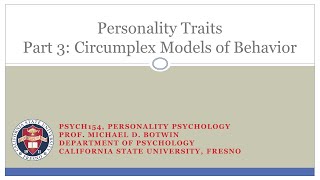 Personality Traits Part 03 Interpersonal Circle [upl. by Alysoun]