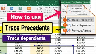 Trace precedents and dependents in excel  How to use trace precedents and dependents in excel [upl. by Lalib657]