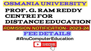 OSMANIA UNIVERSITY DISTANCE EDUCATION ADMISSION NOTIFICATION 2023 [upl. by Llemej420]