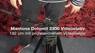 Mantona Dolomit 2300 Videostativ 192 cm mit professionellem Videoneiger [upl. by Nakeber]