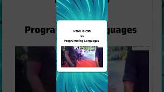 Html amp Css vs programming language  shorts [upl. by Eimaral]