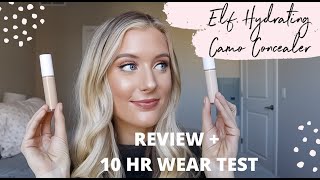 ELF Hydrating Camo Concealer Review  Wear Test  ELF Light Beige amp Fair Warm [upl. by Akinnor]