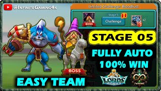 Limited Challenge Bloodlust stage 5 Best TeamLords mobile Grim Wolf stage 5 Fully Auto Team [upl. by Fira]