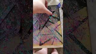 Peeling the tape was satisfying painting asmr splatter art [upl. by Kym985]