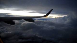 Turbulence thunderstorm and dark sky during takeoff [upl. by Lonni]