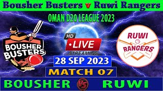 Bousher Busters vs Ruwi Rangers  BB vs RR  Oman D20 League 2023  Cricket Info Live Commentary [upl. by Ydok821]