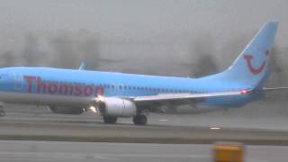 HD Charter Thomson Boeing 737800WL landing at GenevaGVALSGG [upl. by Osnofledi]