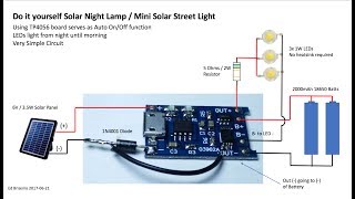 Do it yourself Solar Night Light using TP4056 Board [upl. by Popelka]