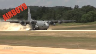 C130 Landing And Takeoff Ft McCoy [upl. by Ailimac]