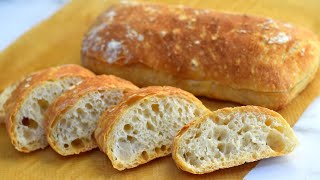 Easy Artisan Ciabatta Bread RecipeRustic Italian BreadNo Knead Rustic Bread [upl. by Irret989]