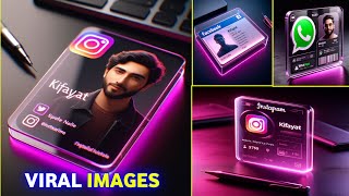 How to create instagram viral 3D Ai Social Media ID cards Images  Bing Image Creator Tutorial [upl. by Sletten]