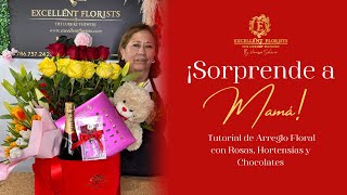 ¡Sorprende a Mamá Tutorial de Arreglo Floral con Rosas Hortensias y Chocolates [upl. by Lauzon]