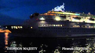 THOMSON MAJESTY arrival at Piraeus Port [upl. by Ajax]