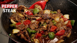 Easy way to make the tastiest Pepper Steak recipe for your family  cooking stir fry [upl. by Blackstock]