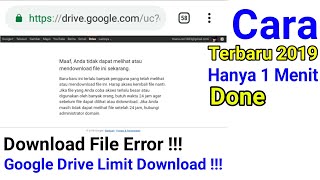 Cara Fix Bypass Tidak Bisa Download Di Google Drive  Download Limit Akses 24 Jam Terbaru 2020 [upl. by Otilopih]