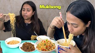 Mukbang  Egg Fried Rice  Ramen Noodles  Protein amp more [upl. by Gnuoy]