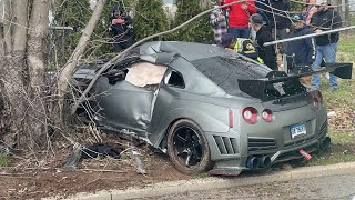 Nissan GTR Crash after leaving CCSU car show  Bad Driving Dash Cam [upl. by Belac]