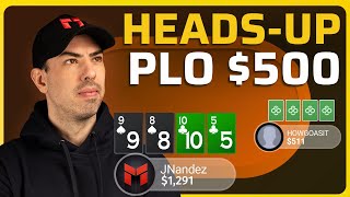 Battling PLO 500 HeadsUp on Coinpoker [upl. by Nylakcaj]