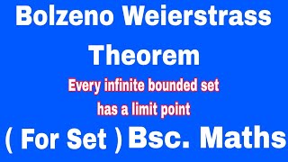 Bolzeno weierstrass theorem for set  Real analysis  Bsc Maths onlinestudybhaskar [upl. by Fayina992]