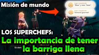 Como hacer MISION de MUNDO  LOS SUPERCHEFS LA IMPORTANCIA DE TENER LA BARRIGA LLENA  2 LOGROS ✅ [upl. by Auqinihs338]